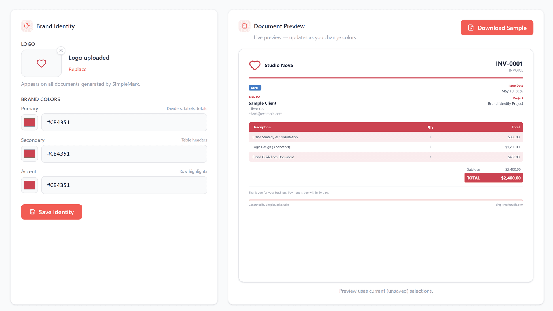 Presence module — audience messaging and content calendar